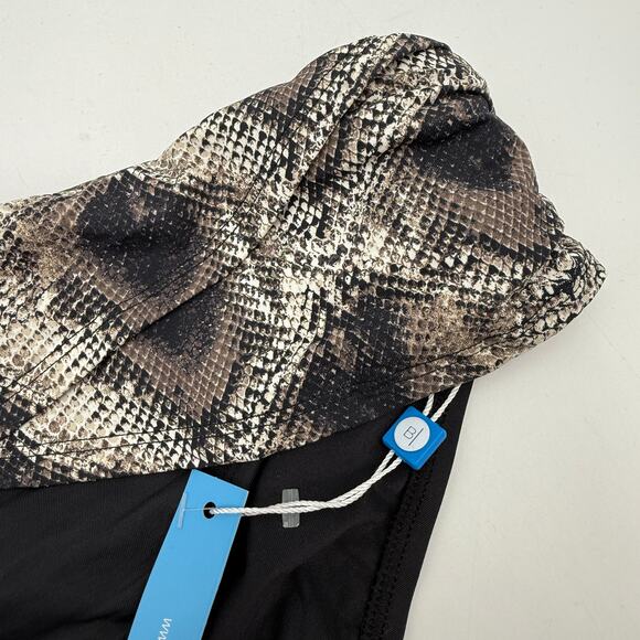 Bleu Rod Beattie Swim Bottoms Size 12 NWT Snake Python Print Foldover Black - Picture 7 of 9